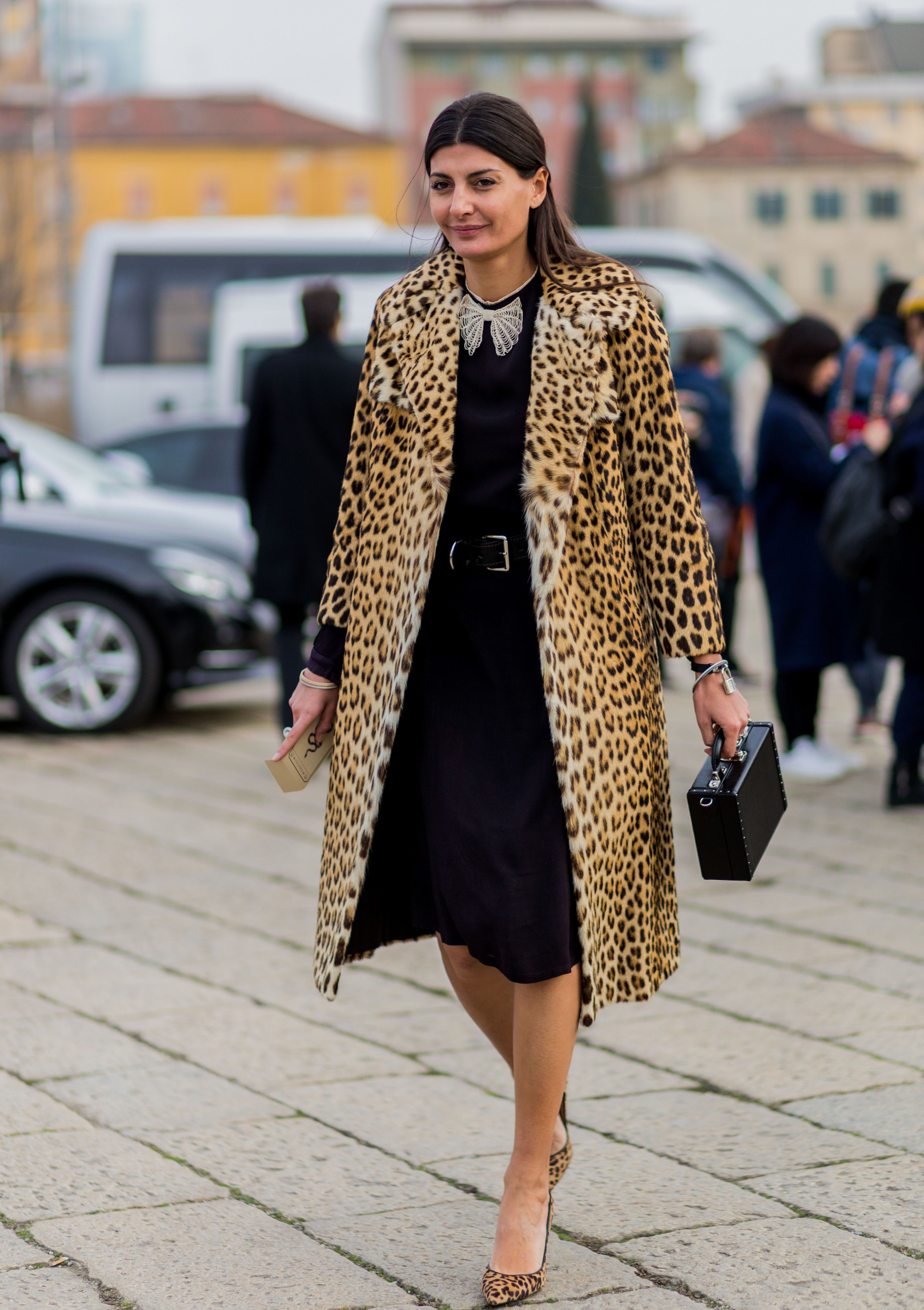 80s leopard shop print dress