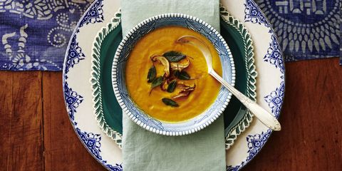 a bowl of pumpkin soup