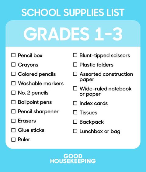 Back to School Supplies List - Best School Shopping Checklist