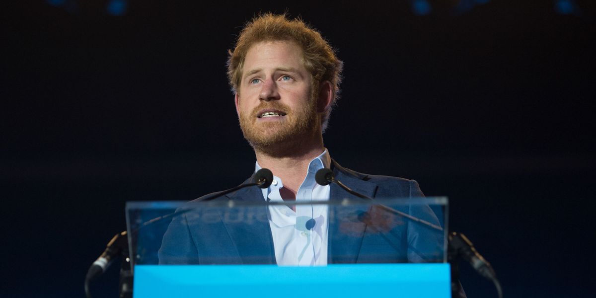 Prince Harry speaks on stage during the Sentebale Concert at Kensington Palace on June 28, 2016 in London, England.