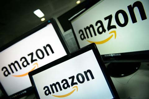 Amazon logos on screens