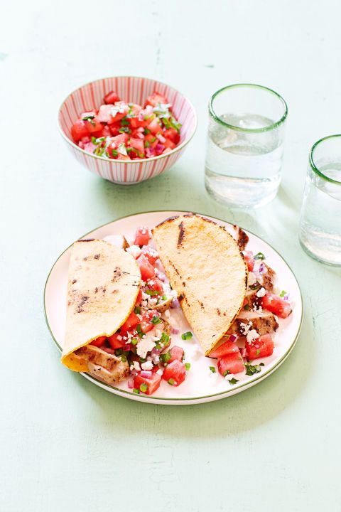 Grilled Chicken-Watermelon Tacos