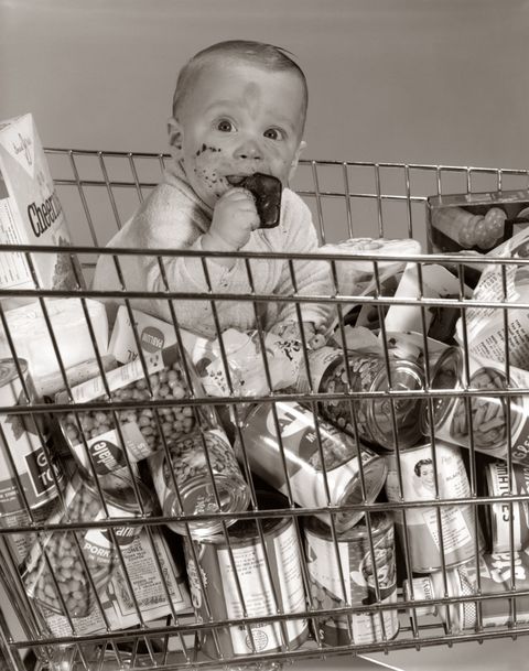 baby in grocery store chart