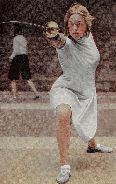 <p>German fencer Helene Mayer at the games in L.A.</p>