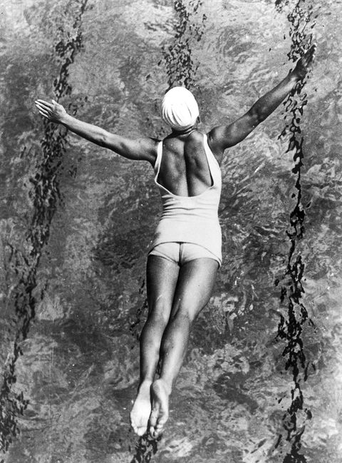 <p>A swimmer at the L.A. Olympics. </p>