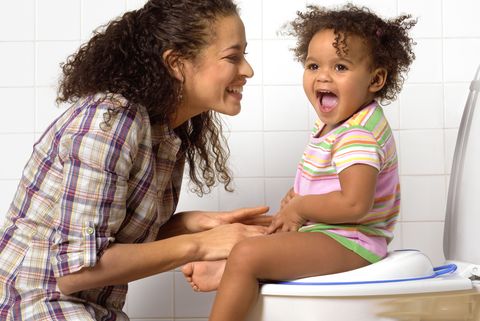 mom and daughter potty training