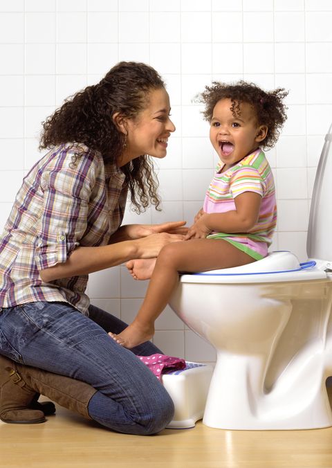 mom and daughter potty training