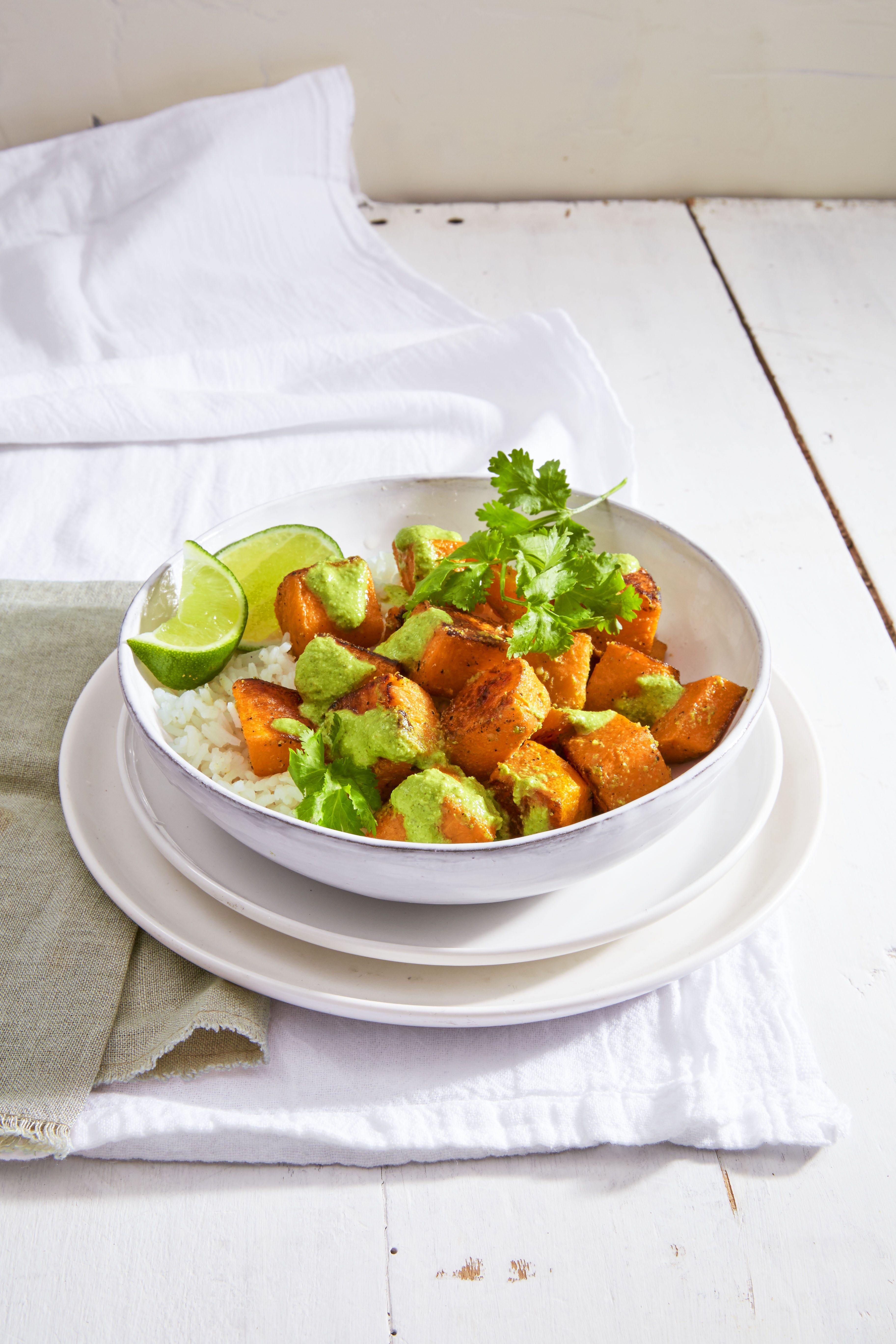 poke de calabaza asada y pipas de calabaza