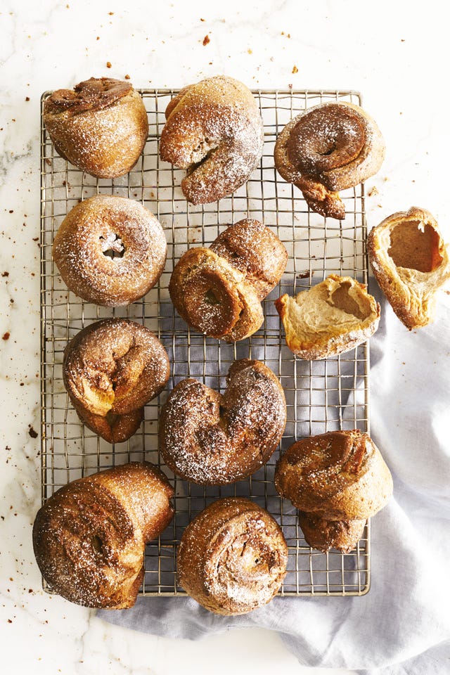 pumpkin popovers on a wire rack