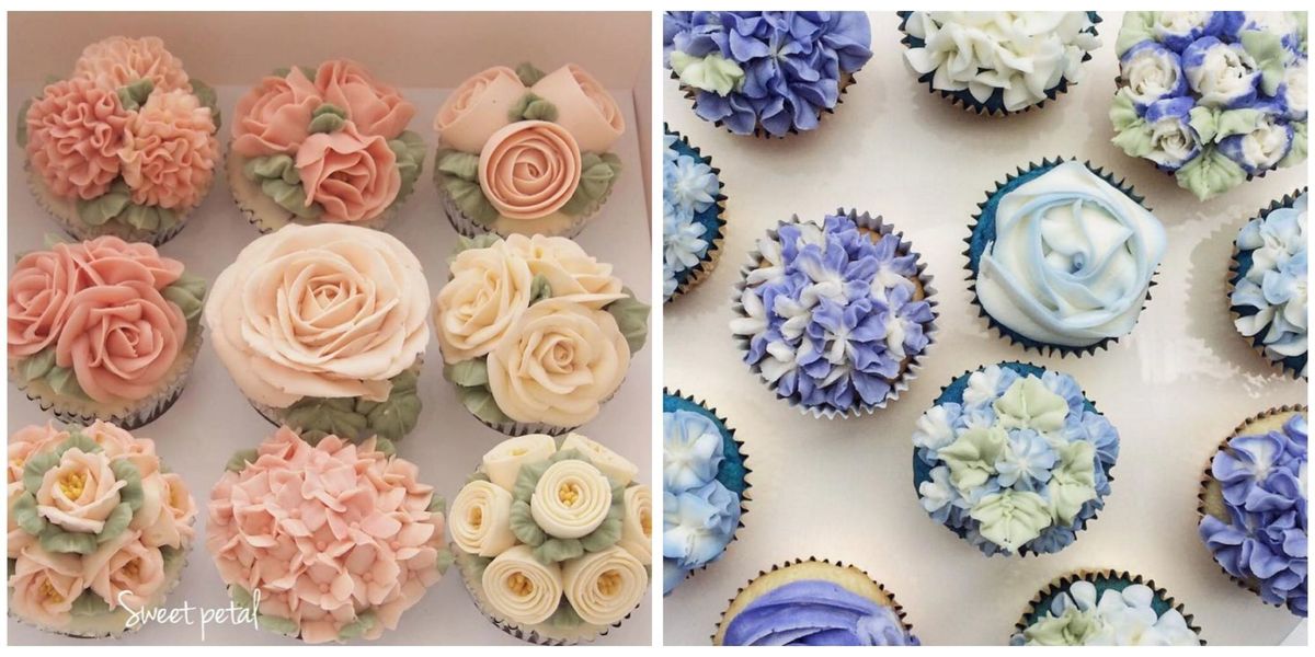 Blue, Petal, Sweetness, Dessert, Food, Flower, Pink, Cupcake, Peach, Cake, 
