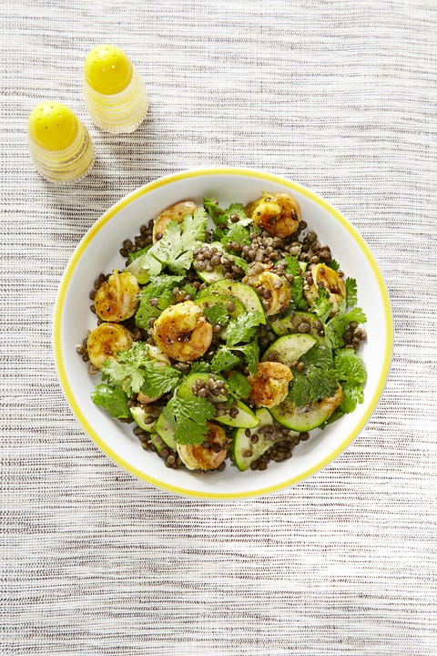 Chutney-glasierte Garnele mit Linsen Bild