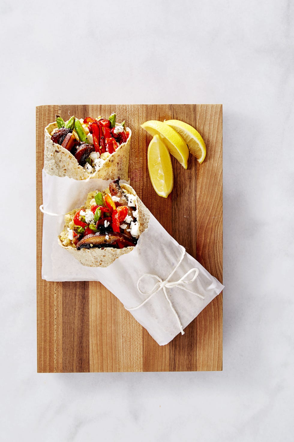 veggie wraps with goat cheese in parchment wrappers