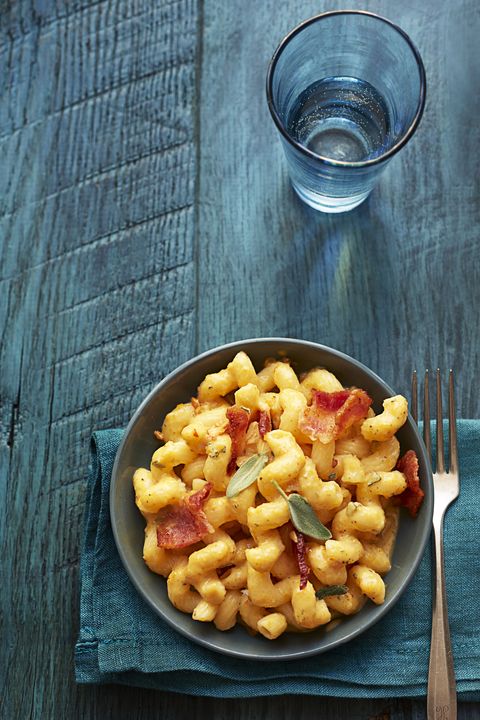 cavatappi with butternut squash and bacon