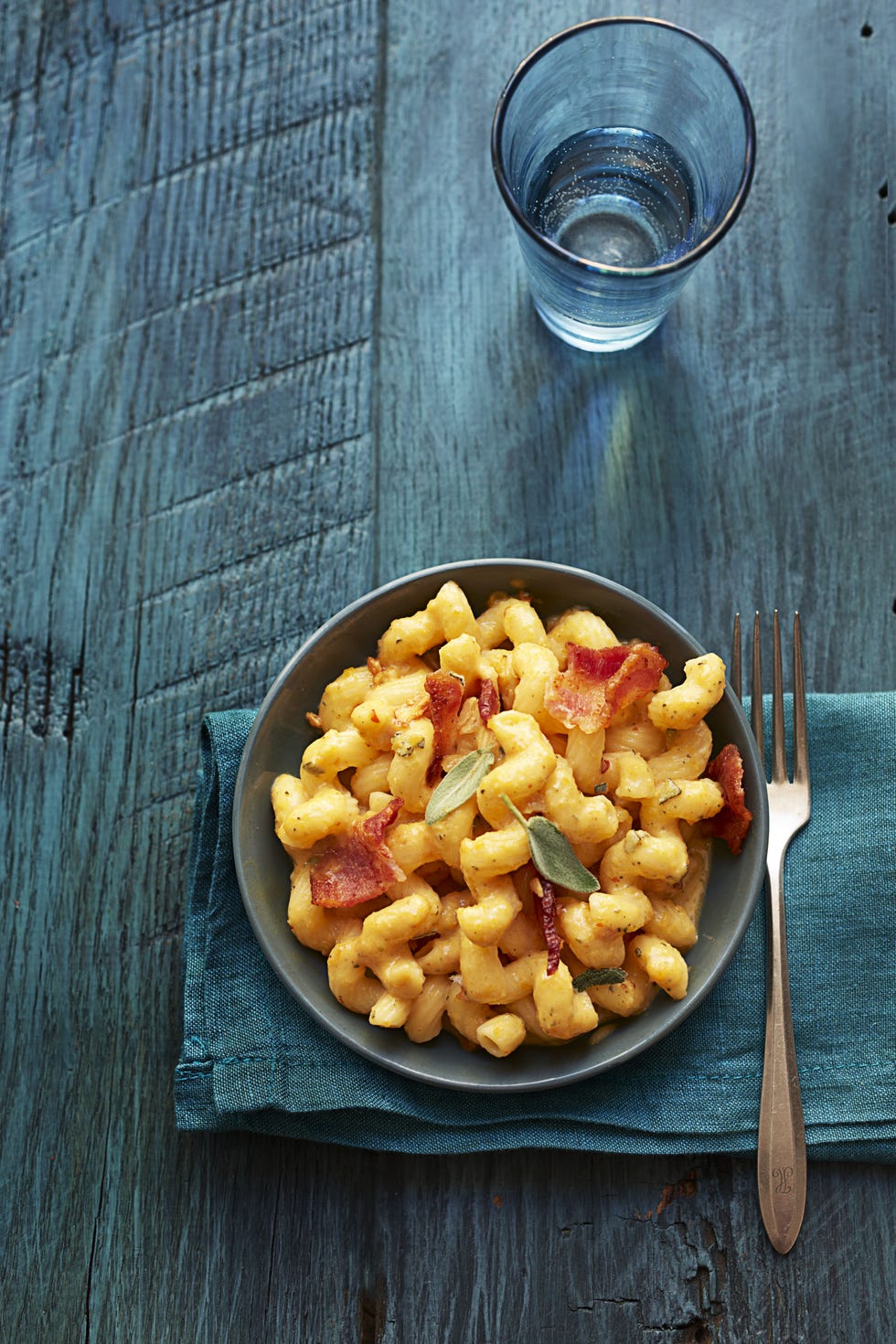 cavatappi with butternut squash and bacon