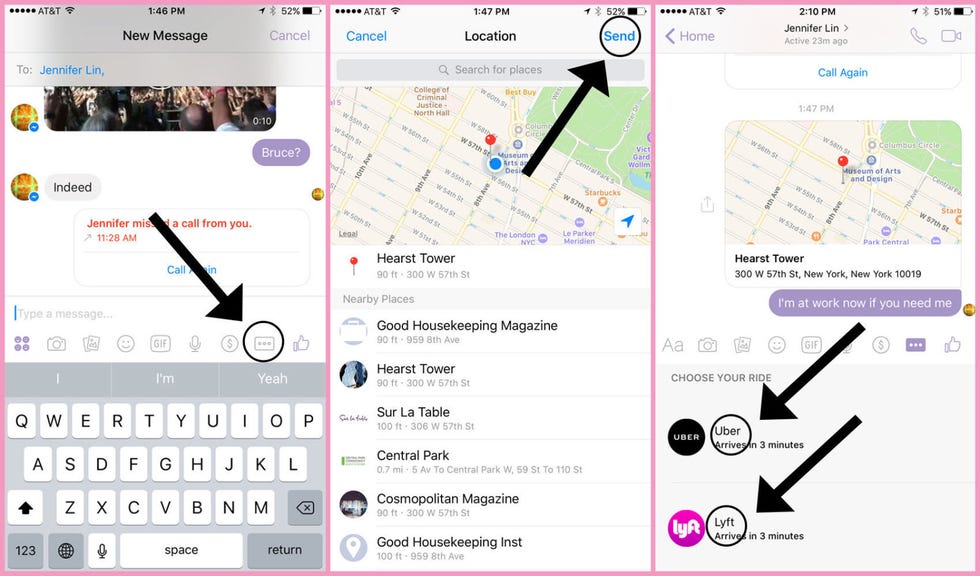 Send Location and Find Ride