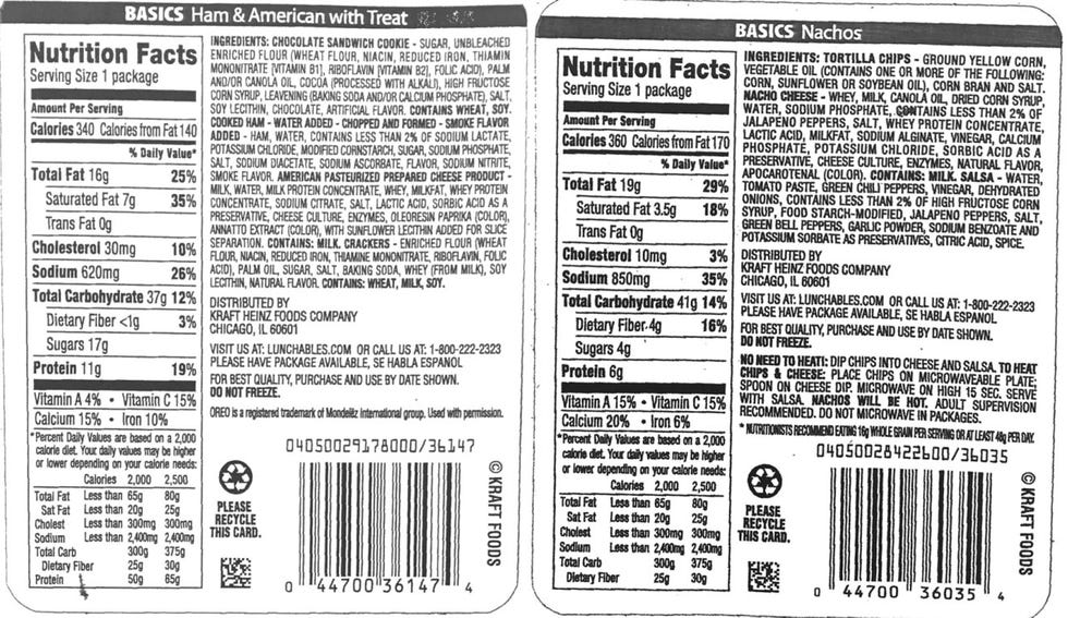 Lunchables Nutrition Content