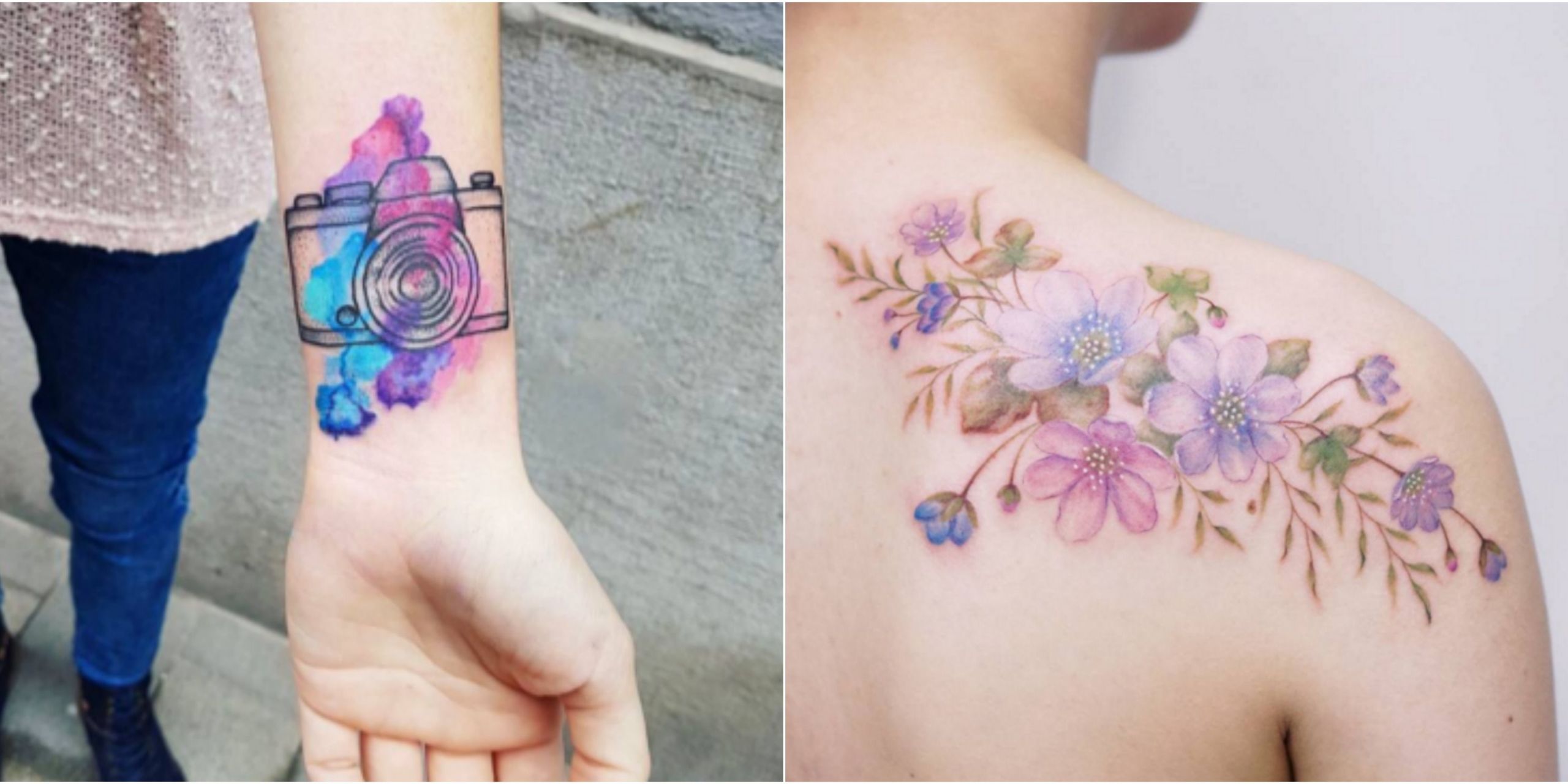 Vintage Flower Watercolor Temporary Tattoo – TattooIcon