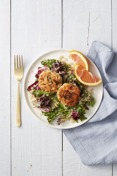 Wild-Salmon Cakes with Quinoa Salad - Mother's Day Dinners