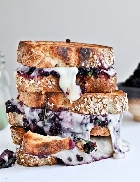 Grilled Fontina and Blackberry Basil Smash Sandwiches