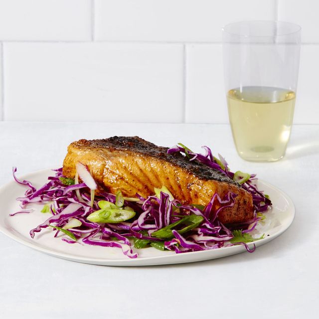 Spiced Salmon with Sweet 'n' Tangy Slaw Recipe