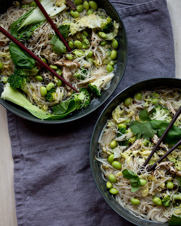 Pho Noodle Bowl with Spicy Lemongrass Broth