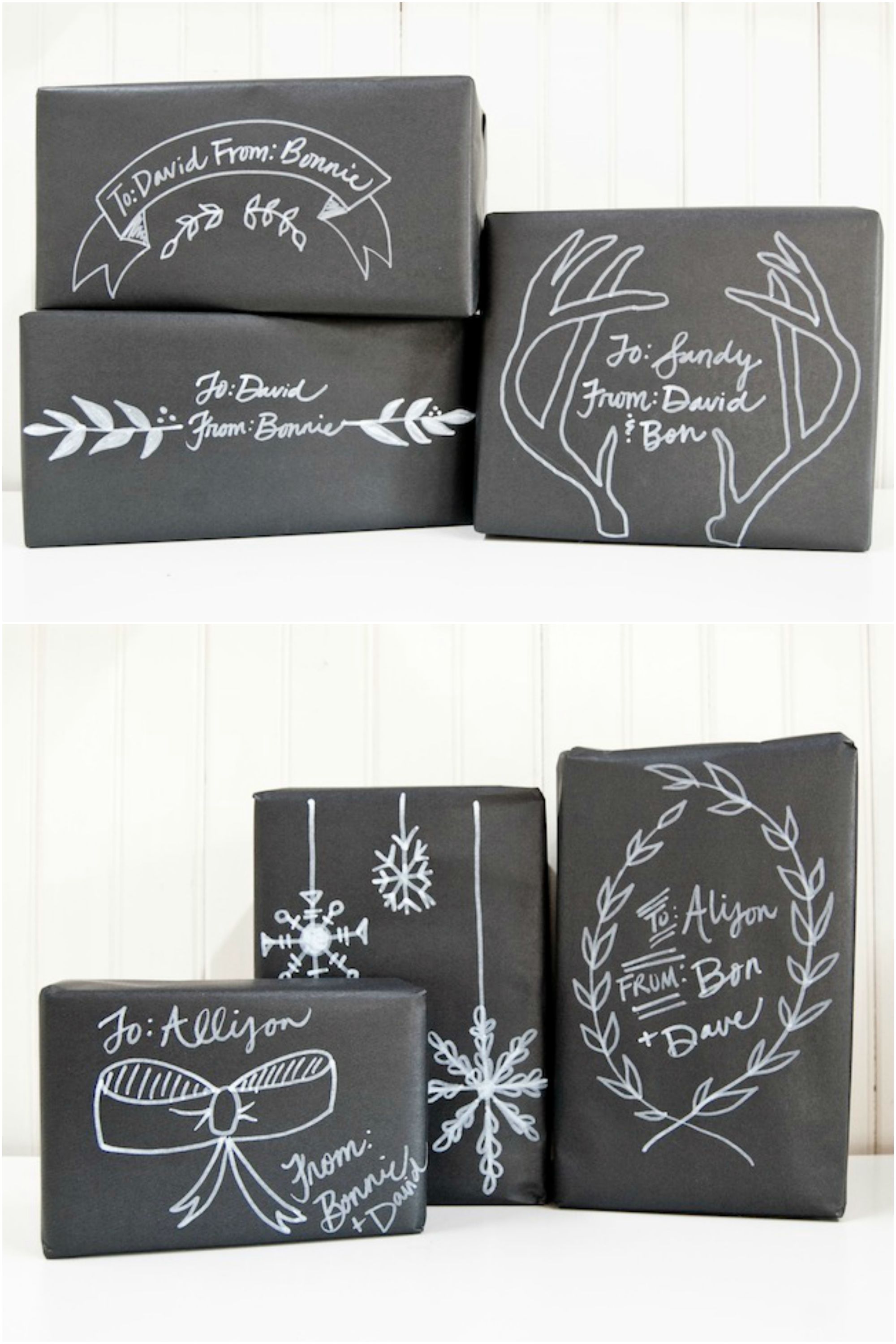 40-Pc Holiday Chalkboard Christmas Gift Bag Set In hand ready to ship