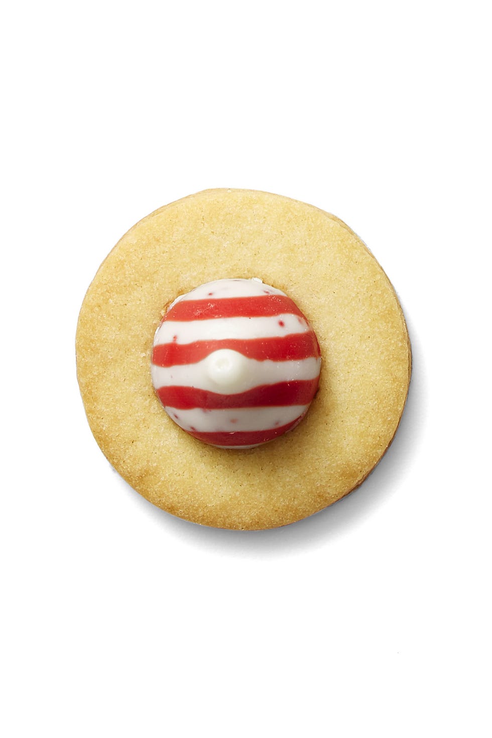 christmas cookie with peppermint drop in the center
