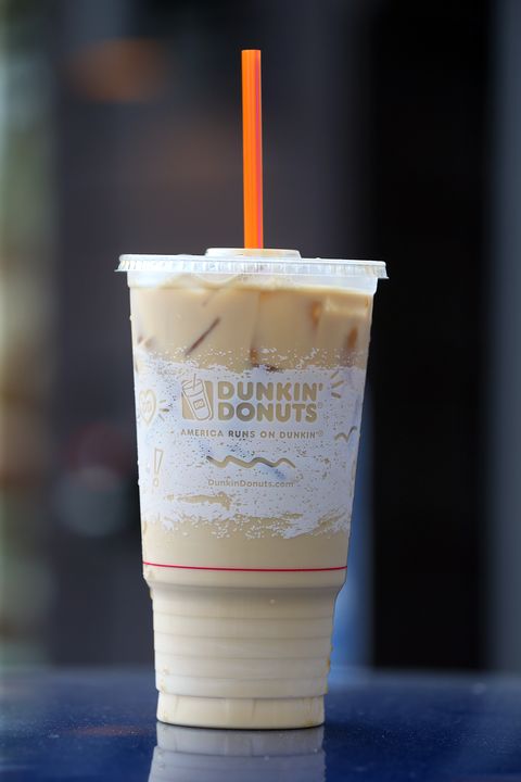 dunkin' donuts drink on table