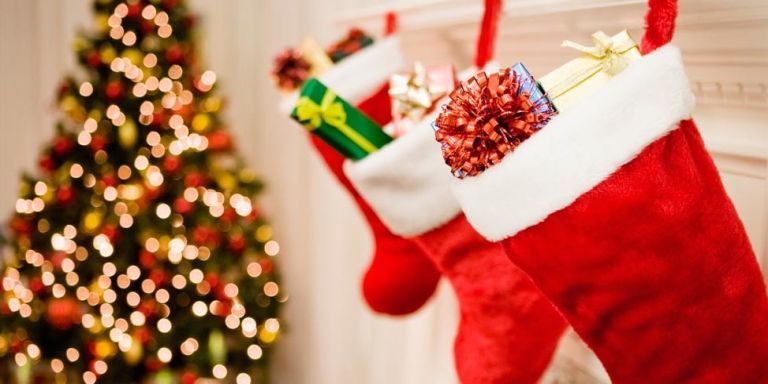 Event, Christmas decoration, Red, Christmas eve, Christmas stocking, Christmas ornament, Holiday, Christmas tree, Carmine, Interior design, 