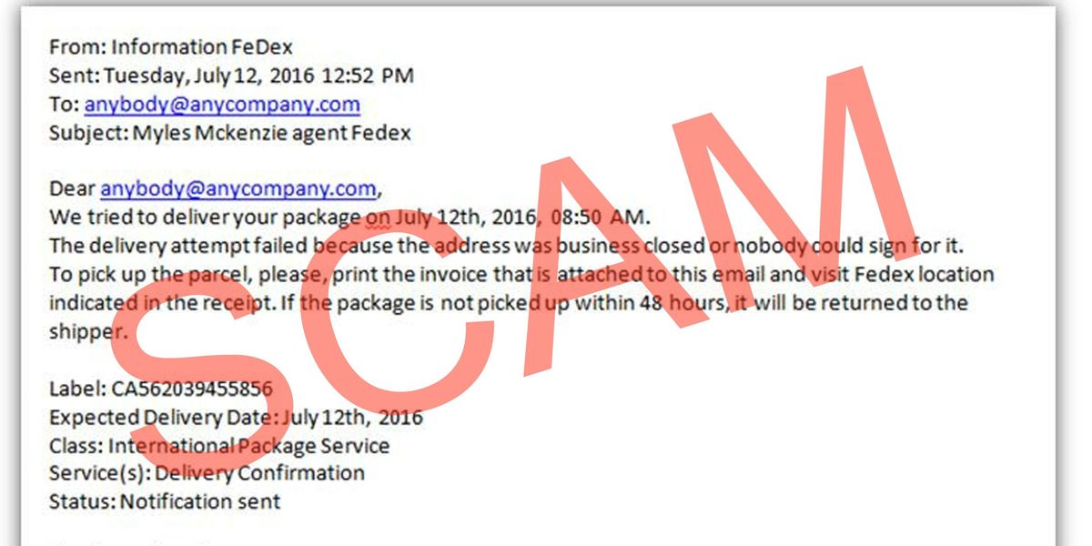 Missed Delivery Notices Could Be Scam
