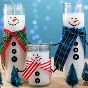 Dollar Store Snowman Candles