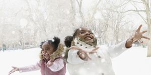 Winter, Mouth, Cheek, People, Hand, Happy, Child, Facial expression, People in nature, Freezing, 