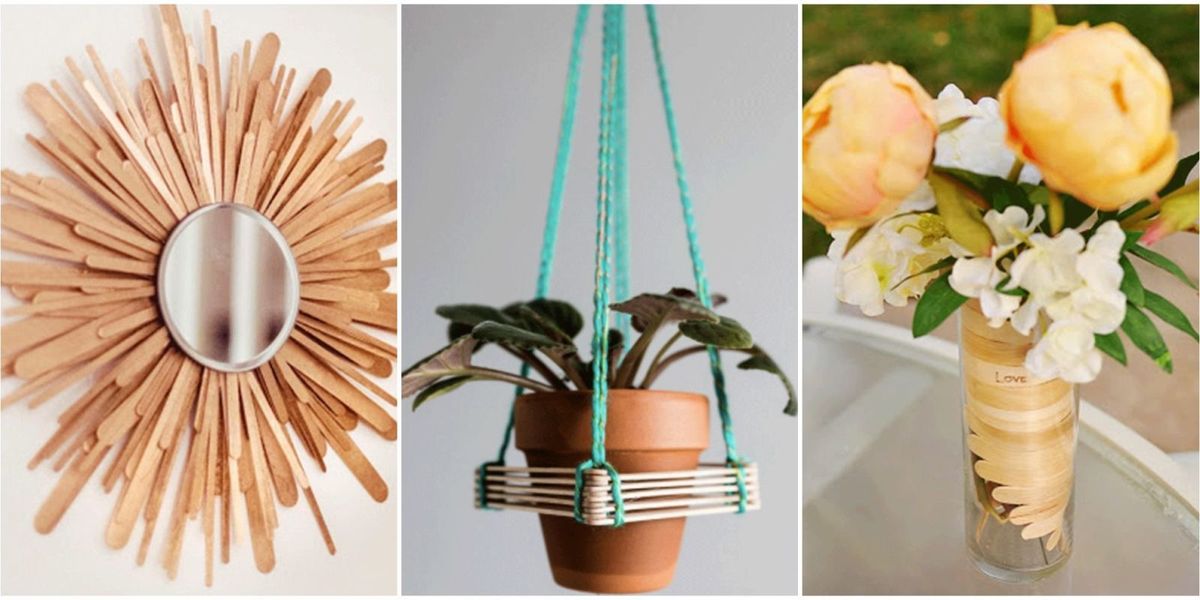 Home decorating ideas handmade with bamboo skewers sticks 