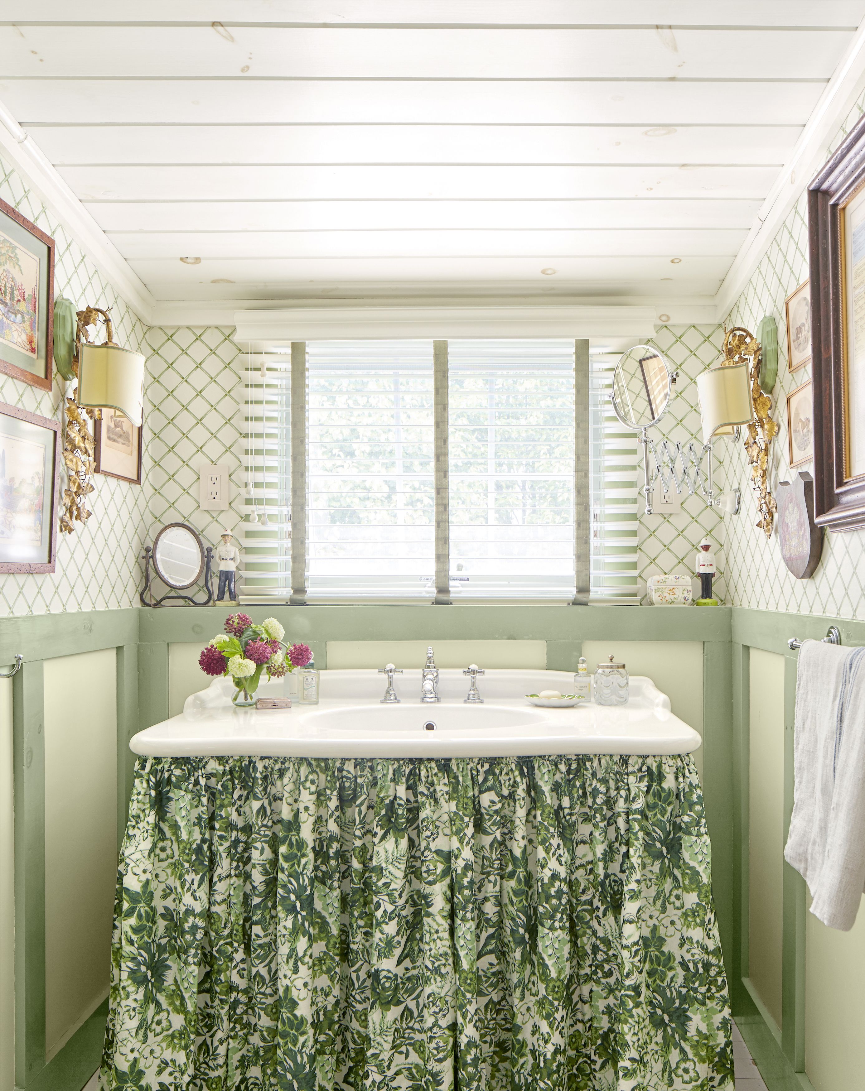 Emerald Green And Gold Bathroom