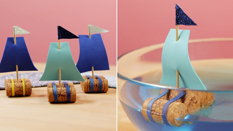 How to Make DIY Sailboats Out of Wine Corks - Kid Craft Projects