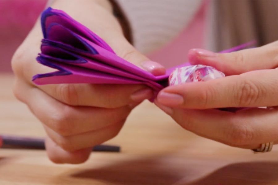 Valentine's Day Craft - Tissue Paper Flower Lollipops - The