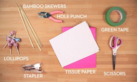 Materials for Tissue Paper Flower Lollipops