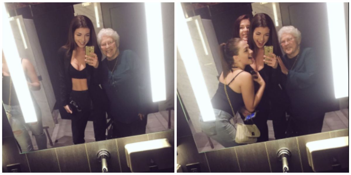 Teens Take Selfies with Older Woman When She Says She Misses Going Out