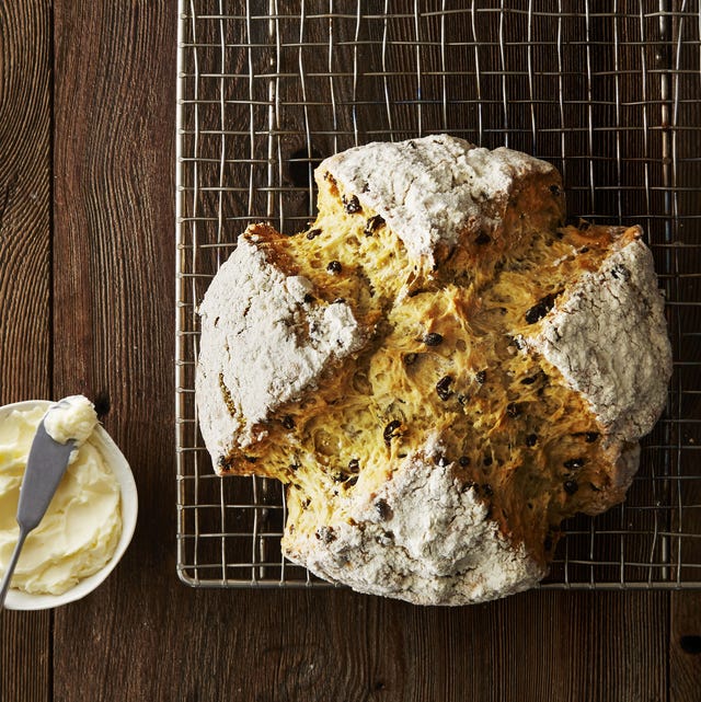 soda bread on a wire rack