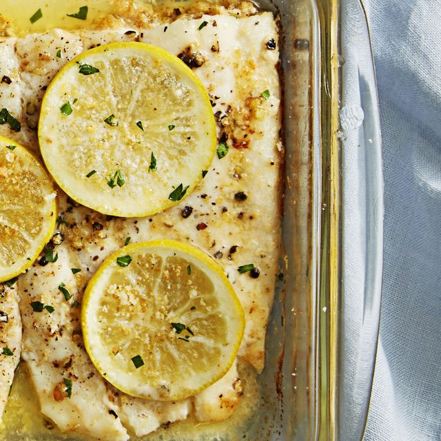 low calorie lemon baked flounder meal