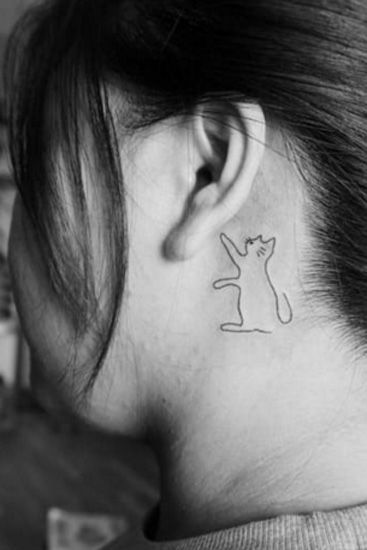 Zealand Tattoo  Teeny tiny kitty  hidden behind the ear  Facebook