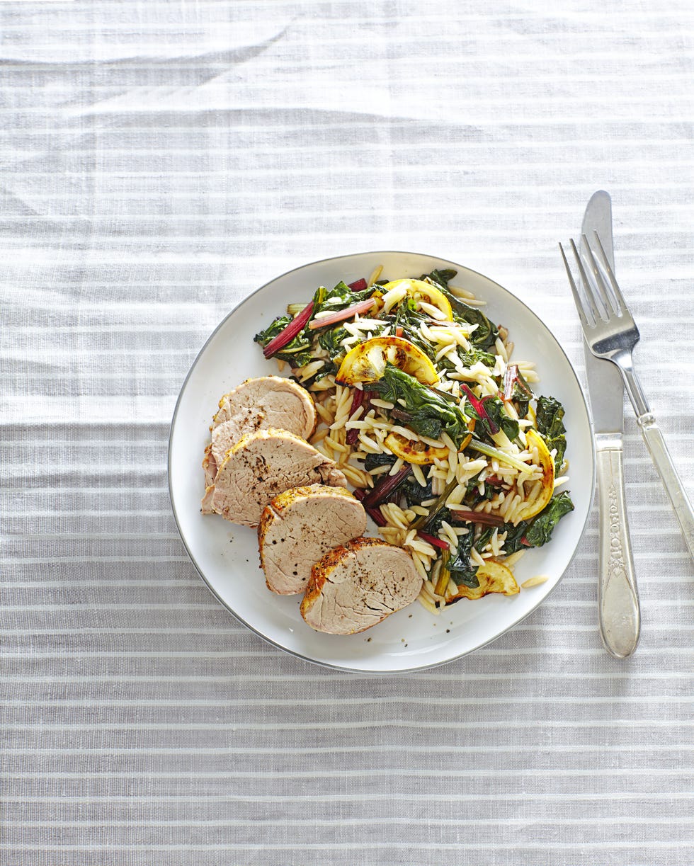 pork tenderloin with roasted lemon orzo