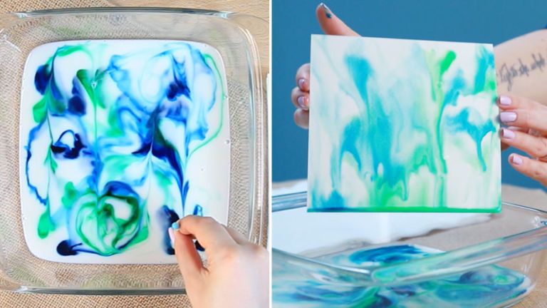 How to Make Marbled Milk Paper - Homemade Paper and Cards