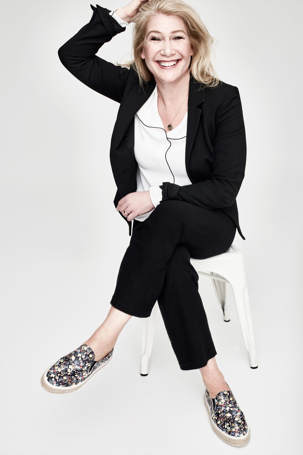 <p><strong data-redactor-tag="strong">&nbsp;<a href="http://www.lisamillerphd.com/" target="_blank" data-tracking-id="recirc-text-link">Lisa Miller</a>, 50, founder of the Spirituality Mind Body Institute and author of&nbsp;</strong><i data-redactor-tag="i"><strong data-redactor-tag="strong">The Spiritual Child; The New Science of Parenting for Health and Lifelong Thriving</strong></i><span class="redactor-invisible-space" data-verified="redactor" data-redactor-tag="span" data-redactor-class="redactor-invisible-space"></span><br></p><p>"I couldn't wait to be this age. After 50, women develop a depth of wisdom — we are poised to ask questions that benefit society, and this can be seen through a scientific lens. It means we are better able to guide our families, lead at work, and offer something of true meaning to the world. In this part of my career, I'm helping to open up a more spiritual society based on science." &nbsp;</p><p><em data-redactor-tag="em" data-verified="redactor"><strong data-redactor-tag="strong" data-verified="redactor">Wardrobe:</strong> <a href="http://us.aritzia.com/product/rena-blouse/63300.html?dwvar_63300_color=3538 " target="_blank" data-tracking-id="recirc-text-link">Rena Blouse</a>, BABATON, $98; <a href="https://us.lkbennett.com/c/Esther-Espadrille/p/SFESTHERSATINPrintNavy " target="_blank" data-tracking-id="recirc-text-link">Esther Espadrille</a>, L.K.BENNETT, $275; <a href="https://www.rachelroy.com/products/eye-tailsman-necklace?color=Gold&amp;via=56d4b5bf69702d1f060007a1%2C57f7d2ba69702d682b007220 " target="_blank" data-tracking-id="recirc-text-link">Eye Tailsman Necklace</a>, RACHEL ROY, $24</em></p>