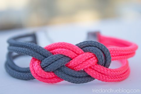Rope, Bracelet, Knot, Pink, Hair accessory, Fashion accessory, Font, Hair tie, Jewellery, Thread, 