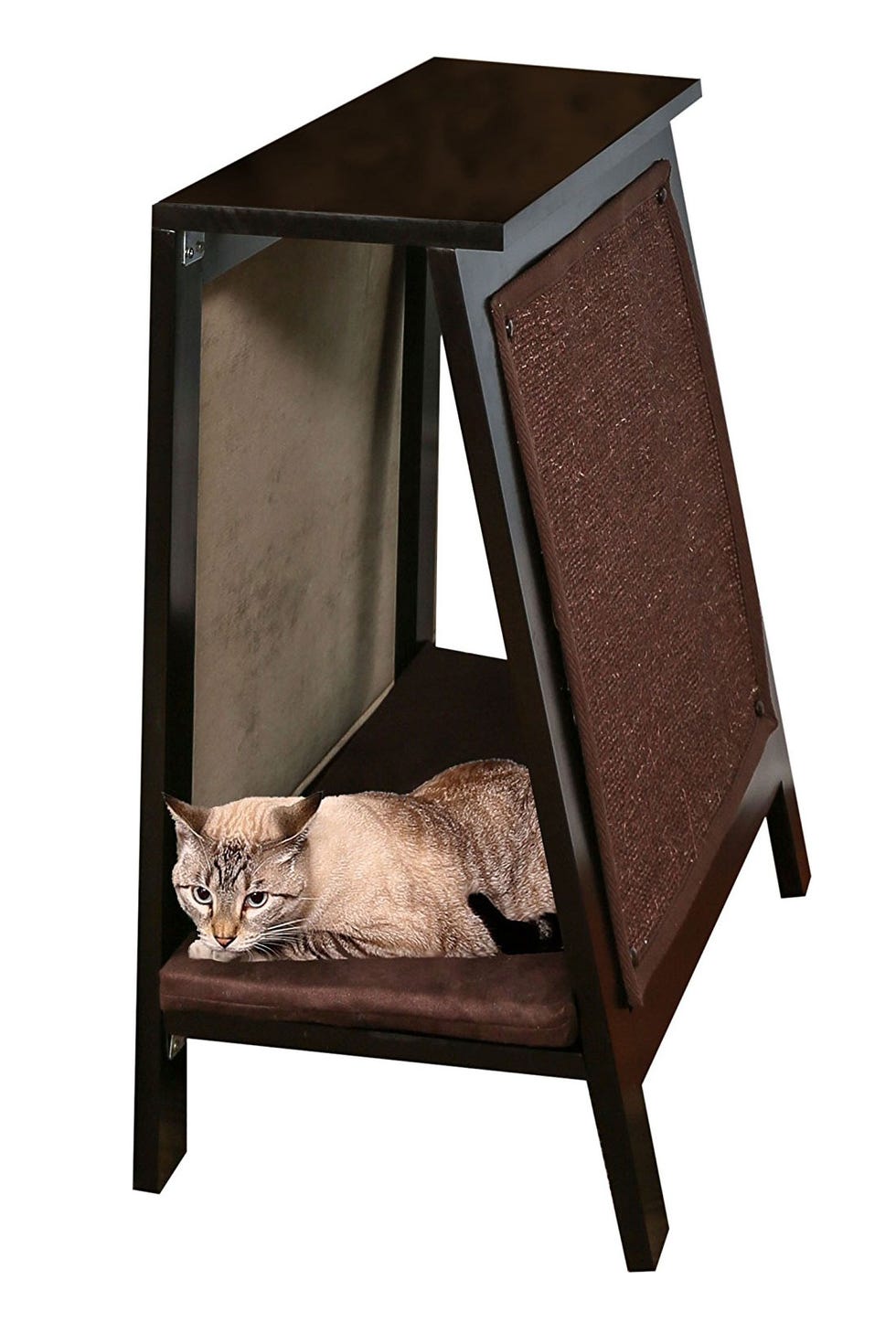 Furniture, Cat furniture, Table, Canopy bed, End table, Nightstand, Fawn, 