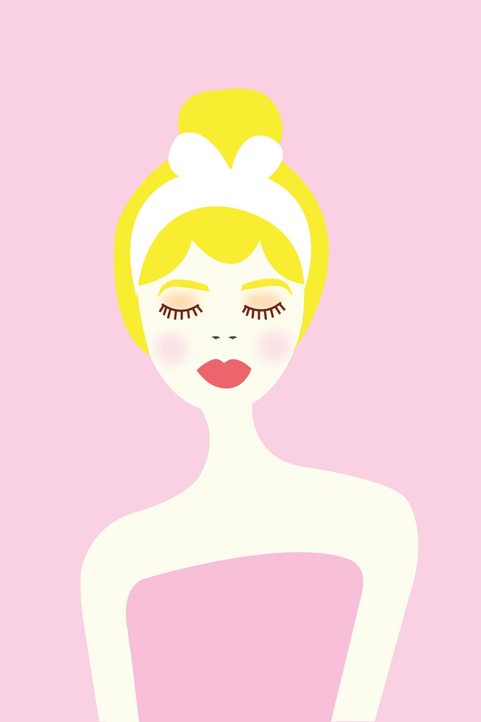 Face, Head, Pink, Illustration, Headgear, Neck, Art, Headpiece, Fashion illustration, Hair accessory, 