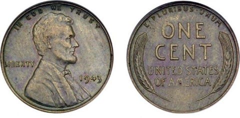 Penny Worth 85 000 Penny From 1942 Worth 85 000