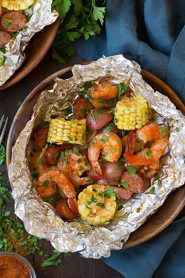 Grilled Shrimp Boil Packets grilled shrimp boil packets