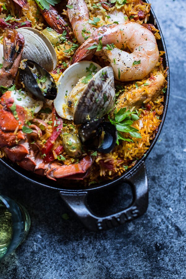Skillet Grilled Seafood and Chorizo Paella skillet grilled seafood and chorizo paella